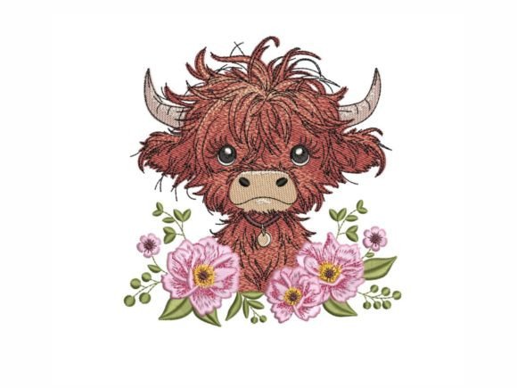 Baby Highland Cow with Flowers Review