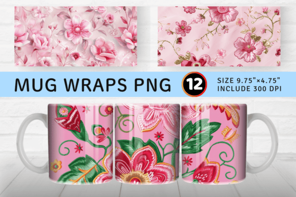 Pink Embroidery Flowers Mug Wrap Review