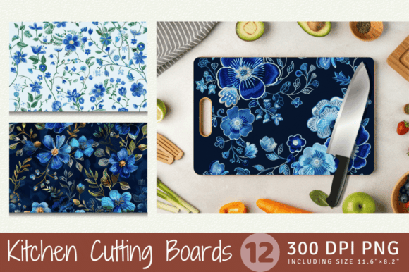 Review: Blue Embroidery Flowers Cutting Boards S