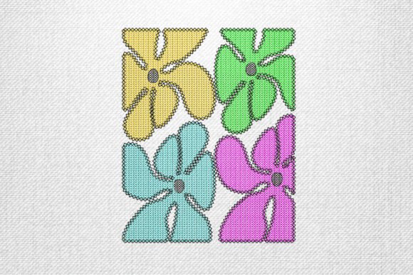 Review: Colorful Cross Stich-Style Flowers