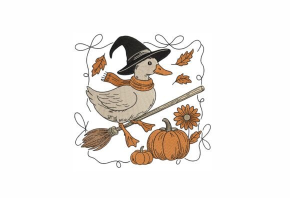 Review: Fall Witch Duck Embroidery Design