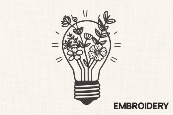 Review: Light Bulb with Flowers Embroidery Design