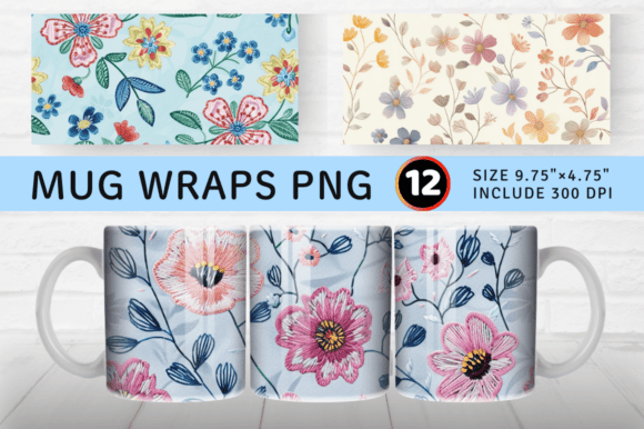 Review: Pastel Embroidery Flowers Mug Wrap Subli