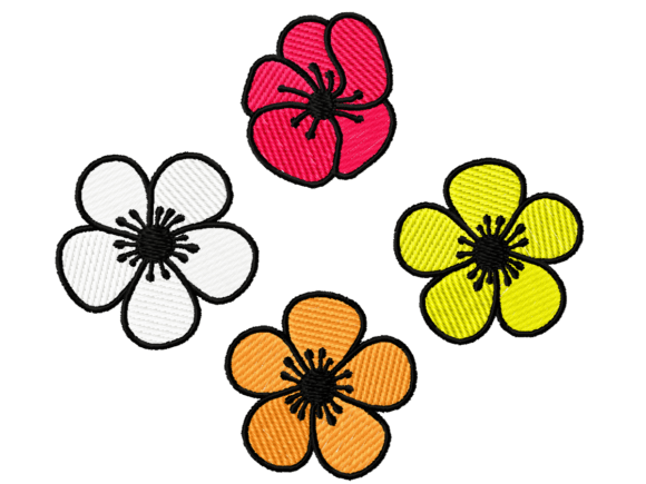 Reviewing Colorful Flower Embroidery Designs