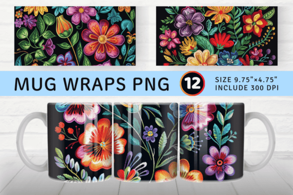 Reviewing Flowers Embroidery Mug Wrap Sublimation for Etsy Shops