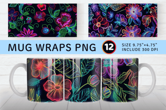 Reviewing Neon Embroidery Flowers Mug Wrap Sublima